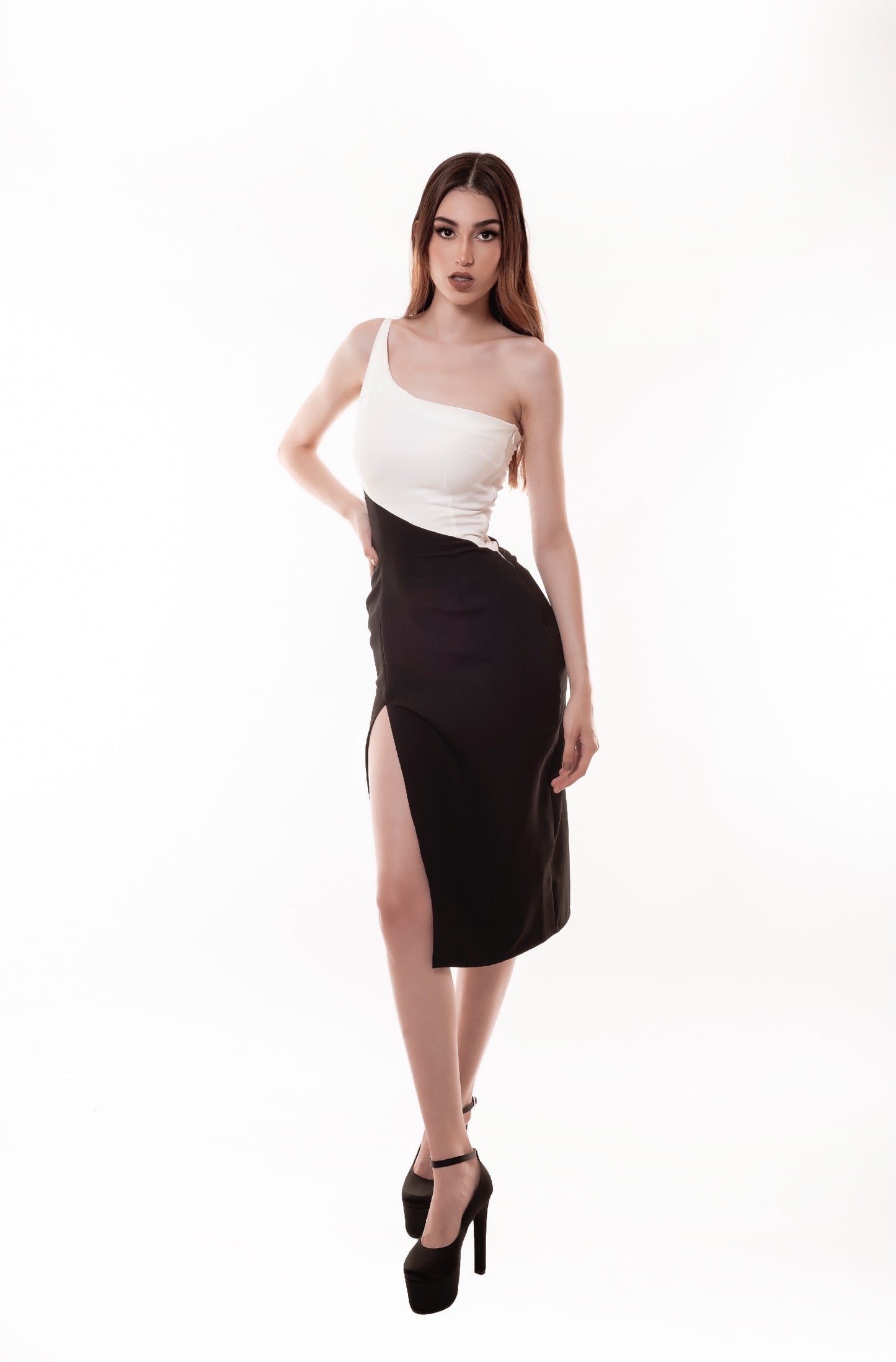 VESTIDO BICOLOR